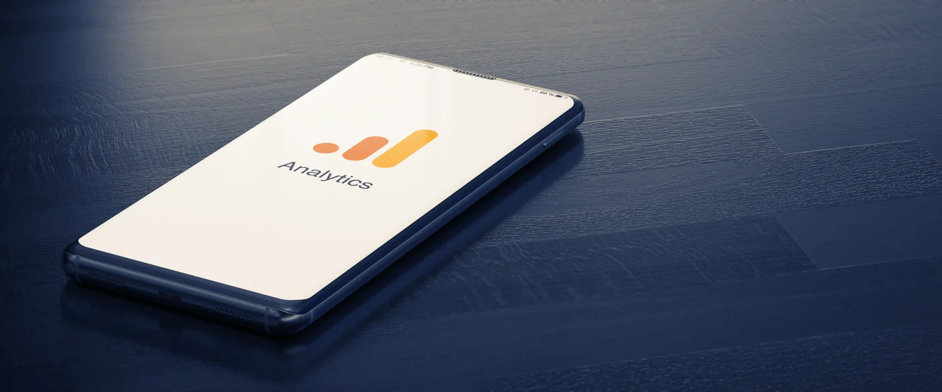 Google Analytic logotype on mobile screen. Analysis of web traffic gives a good understanding of what can be improved on the website.